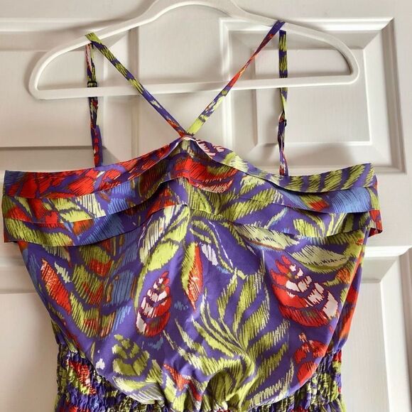 Allen B. By Allen Schwartz Multi-colored Romper V-neck Adjustable Straps Size XL - Picture 2 of 11